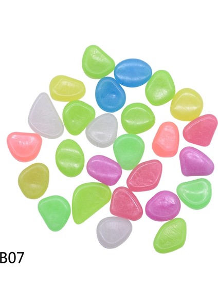 B07-ÇOK Renkli Parıltı Stili 25 Adet Adet Karanlıkta Parlayan Çakıl Taşları Işıklı Taşlar Akvaryum Bahçesi Bahçe Geçit Ev Dekorasyonu Parlayan Taşlar Kaya Dıy El Sanatları (Yurt Dışından)