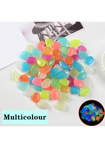 Çok Renkli Stil 25 Adet 50 Lot Aydınlık Çakıl Taşları Karanlıkta Glow Bahçe Süsleri Taş Yürüyüş Yolları Bahçe Yolu Veranda Çim Yard Dekor (Yurt Dışından)
