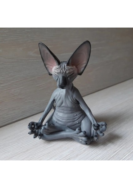 Koyu Gri Tarzı Kaprisli Buda Sphynx Kedi Heykelcik Meditasyon Yoga Mutlu Kedi Duvar Süsü Heykeller Açık Bahçe Heykelleri Figürinler # G3 (Yurt Dışından)