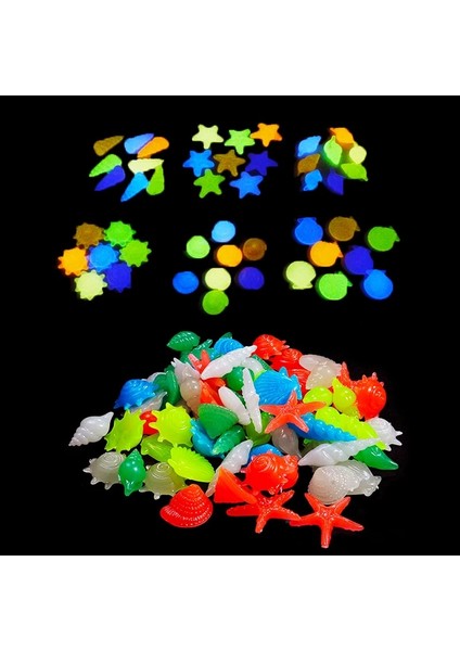 H0001-3 Stili 50 Parça Adet Karanlık Taşlarda Glow Denizyıldızı Coell Şekilli Dekoratif Bahçe Akvaryum Balık Tankı Havuz Manzara Aydınlık Taş (Yurt Dışından) fiyatları