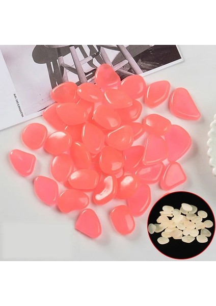 Pembe Tarzı 100 Parça Ack Glow Pebbleot Satışı Taşlar Ev Balık Tankı Bahçe Dekorasyonu Aydınlık Karanlıkta Parlayan Aksesuar Hediye Için (Yurt Dışından)