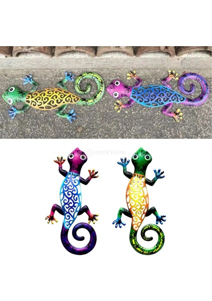 Sarı Stil Demir Sanat Gecko Süsler Açık Metal Kertenkele Sanatı Veranda Için Asılı Heykel Veranda Duvar Çit Için Metal Açık Süslemeleri (Yurt Dışından) modelleri