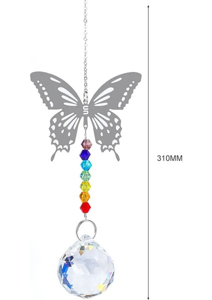 K 310MM Stili Çakra Kristal Avize Gökkuşağı Prizma Rüzgar Çanları Kolye Gökkuşağı Yapıcı Asılı Çakra Çağlayan (Yurt Dışından)
