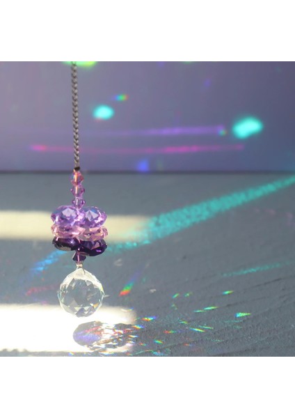 J Tarzı Suncatcher Kristal Rüzgar Çanları Kalp Kolye El Yapımı Güneş Işığı Yakalayıcı El Yapımı Bahçe Pencere Düğün Perdesi Dekor Sunburst (Yurt Dışından)