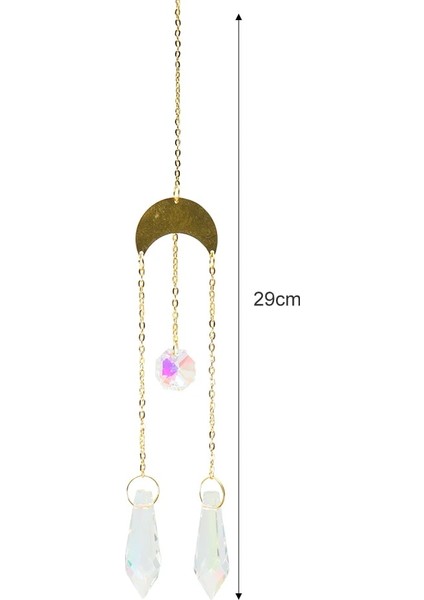 T 290MM Stili Çakra Kristal Avize Gökkuşağı Prizma Rüzgar Çanları Kolye Gökkuşağı Yapıcı Asılı Çakra Çağlayan (Yurt Dışından)