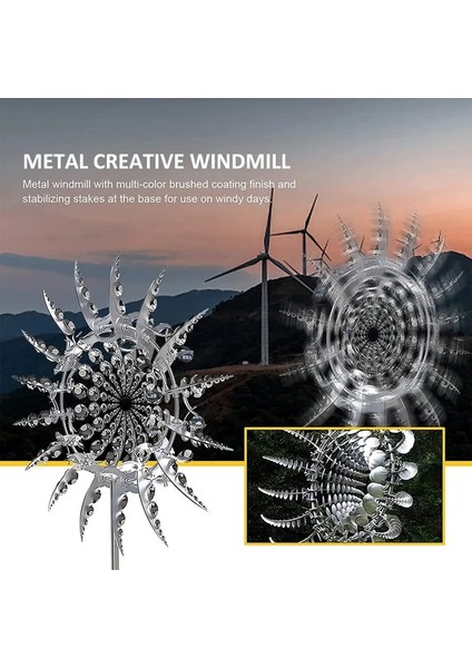A-31.5cm Tarzı Eşsiz ve Büyülü Metal Yel Değirmeni Açık Rüzgarlar Rüzgar Yakalayıcılar Yard Veranda Çim Bahçe Dekorasyon Dekoratif Kazıklar (Yurt Dışından) modelleri