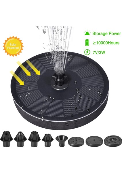 B Tarzı Güneş Enerjili Su Çeşmesi Pompası Renkli LED Işıklar Yüzer Bahçe Çeşmesi Pompası Yüzme Havuzları Gölet Çim Dekoru (Yurt Dışından)