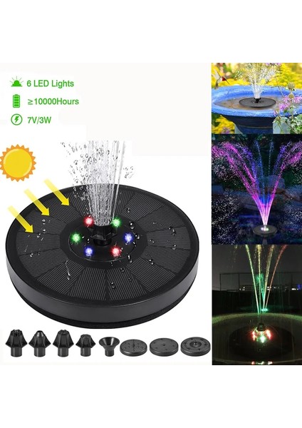 B Tarzı Güneş Enerjili Su Çeşmesi Pompası Renkli LED Işıklar Yüzer Bahçe Çeşmesi Pompası Yüzme Havuzları Gölet Çim Dekoru (Yurt Dışından) modelleri