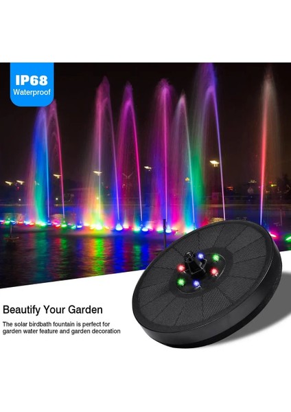 B Tarzı Güneş Enerjili Su Çeşmesi Pompası Renkli LED Işıklar Yüzer Bahçe Çeşmesi Pompası Yüzme Havuzları Gölet Çim Dekoru (Yurt Dışından) fırsatları