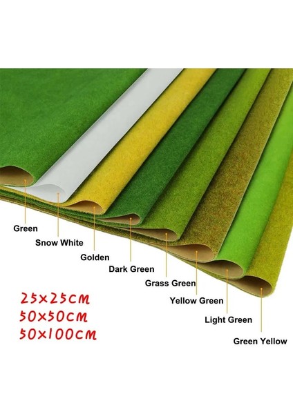 No.7 Tarzı 50X100CM Ince Yapay Çimler Peyzaj Çim Mat Model Tren Için Yapışkanlı Değil Kağıt Çim Sahte Çim Dekorasyon Bahçe Aksesuarları (Yurt Dışından)