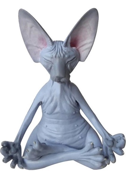 B Tarzı Kedi Meditasyon Heykeli Koleksiyon Figürler Minyatür Dekor Sfenks Masaüstü Dekorasyon Hayvan Modeli Şekil Ev Dekorasyonu x Modeli (Yurt Dışından)