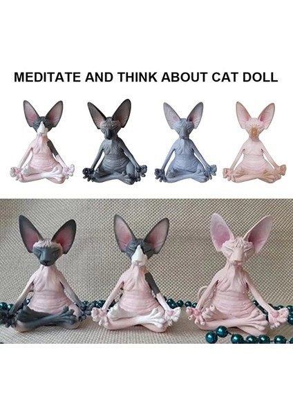 B Tarzı Kedi Meditasyon Heykeli Koleksiyon Figürler Minyatür Dekor Sfenks Masaüstü Dekorasyon Hayvan Modeli Şekil Ev Dekorasyonu x Modeli (Yurt Dışından) fırsatları