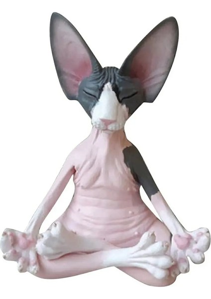 3 Stili Yazın Yeni Kedi Heykelcik Sphynx Meditasyon Heykeli Yoga Hayvan Kedi Meditasyon Sanat Heykel Mikro Dekorasyon Bahçe Ev Ofis Süsleme (Yurt Dışından)