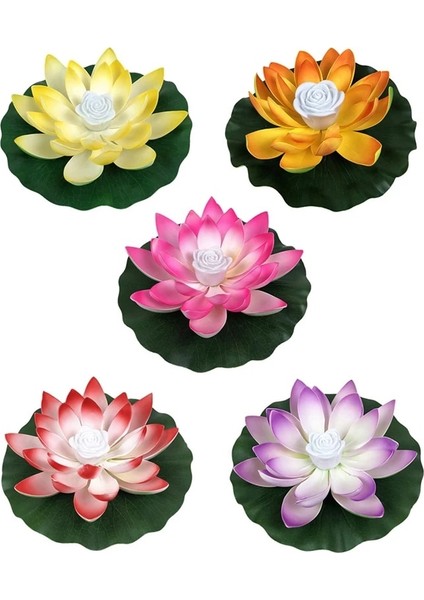 R Stili 18CM cm Yapay Yüzen Lotus Gece Lambası LED Enerji Tasarruflu Lotus Lambası Bahçe Havuzu Gölet Çeşmesi Dekorasyonu Için (Yurt Dışından)