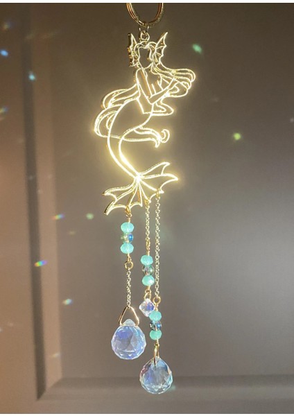 Mor Stil Tarzı Deniz Kızı Kristal Ay Güneş Yakalayıcı,cadı Suncatcher |duvar Asma | Bohem Dekor | Hediye | Pencere Dekorasyonu (Yurt Dışından) fiyatları