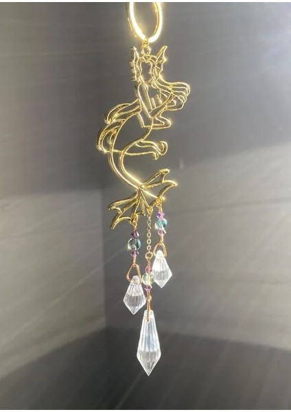 Mor Stil Tarzı Deniz Kızı Kristal Ay Güneş Yakalayıcı,cadı Suncatcher |duvar Asma | Bohem Dekor | Hediye | Pencere Dekorasyonu (Yurt Dışından) modelleri
