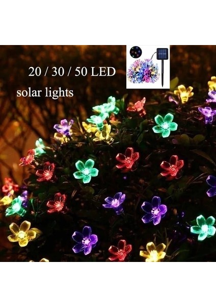Beyaz Stil 20LED LED Şeftali Çiçeği Dize Lambası Trendy Bahçe Dekoru Güneş Dize Peri Işıkları (Yurt Dışından) modelleri