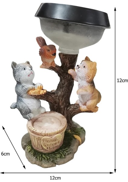 Kedi Stili Bahçe Heykelleri Annimal Sincap Güneş LED Işık Heykeli Waterptoof Figürler Açık Havada Yol Yard Bahçe Yaban Hayatı Dekorasyonu Için (Yurt Dışından)