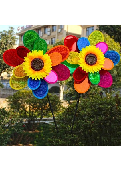 Siyah Stil Unflower Yel Değirmeni Renkli Rüzgar Er Ev Bahçe Dekor Yard Çocuk Oyuncak (Yurt Dışından) fiyatları