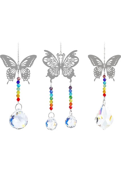 B 230MM Stili Çakra Kristal Avize Gökkuşağı Prizma Rüzgar Çanları Kolye Gökkuşağı Yapıcı Asılı Çakra Çağlayan (Yurt Dışından)