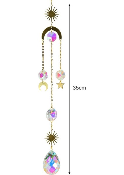 U 350MM Stili Çakra Kristal Avize Gökkuşağı Prizma Rüzgar Çanları Kolye Gökkuşağı Yapıcı Asılı Çakra Çağlayan (Yurt Dışından)