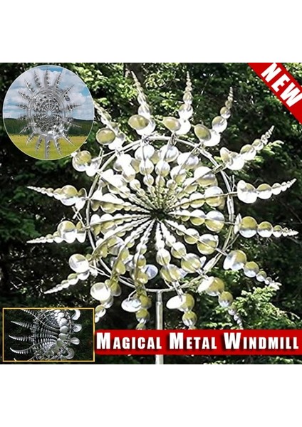 Gümüş Tarzı Benzersiz Büyülü Metal Yel Değirmeni Açık Rüzgarlar Rüzgar Toplayıcıları Avlu Veranda Çim Bahçe Dekorasyon Açık Kapalı (Yurt Dışından) fiyatları