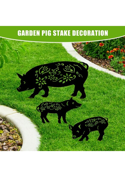 No.3 Tarzı Bahçe Domuz Kazığı Dekorasyon Domuz Domuz Yavrusu Yard Sanat Bahisleri Hayvan Silueti Avlular Için Bahçe Dekorasyonu Arka Bahçeler Çimler (Yurt Dışından) fiyatları