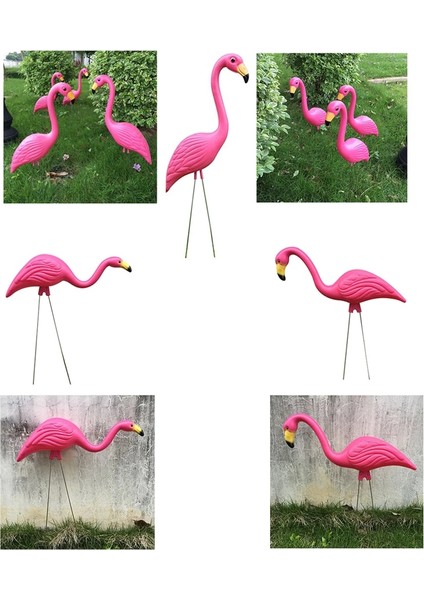 Yukarıya Bakma Stili 3 Çeşit Pembe Plastik Flamingo Yard Bahçe Çim Balkon Dekoru Gerçekçi Hayvan Süsleri (Yurt Dışından) modelleri