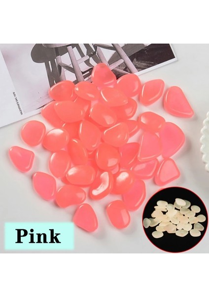 Pembe Tarzı 100 Adet 50 Lot Aydınlık Çakıl Taşları Karanlıkta Glow Bahçe Süsleri Taş Yürüyüş Yolları Bahçe Yolu Veranda Çim Yard Dekor (Yurt Dışından)