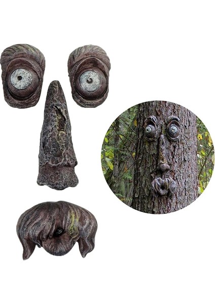 C Stili Bark Ghost Face Yüz Özellikleri Yaşlı Adam Ağaç Hugger Yard Sanat Süslemeleri Canavarlar Heykel Açık Dıy Cadılar Bayramı Süsleri (Yurt Dışından)