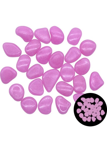 Pembe Tarzı 25 Adet Adet Mixcolor Aydınlık Taşlar Karanlıkta Parlayan Taşlar Akvaryum Için Glow Çakıllar Bahçe Yolu Veranda Çim Ev Parlayan Taşlar Dekorasyon (Yurt Dışından)