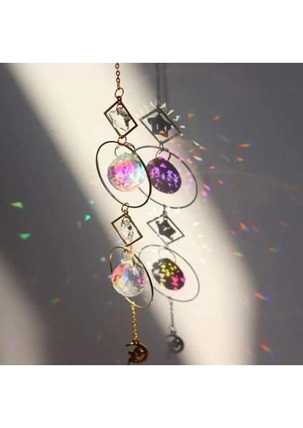 D Stili Kristal Rüya Rüzgar Çanları Suncatcher Gökkuşağı Chaser Prizma Yapıcı Asılı Kolye Pencere Ev Bahçe Boho Odası Duvar Araba Dekorasyon (Yurt Dışından)