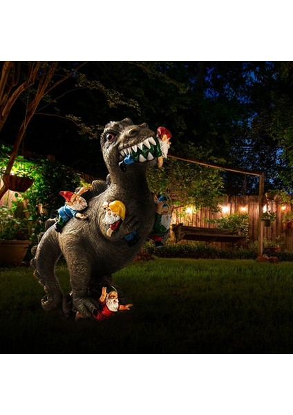C Stili Bahçe Gnome Heykelleri Dış Mekan Dekoru, Dinozor Yeme Cüceler Bahçe Dekoru Bahçe Süsleri El Sanatları Saksı Aksesuarları (Yurt Dışından) fırsatları