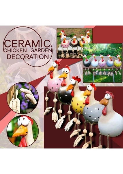 D Stili Yaratıcı Ceramken Hilde Bahçe Hayvan Figürü Bahçe Fişi Çömlek Figürü Tavuk Horoz Süsleri Jardineria Decoracion (Yurt Dışından)