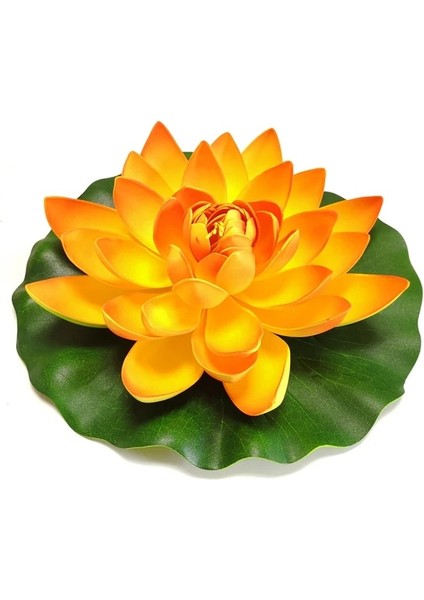 Turuncu Tarzı Mulation Lotus Yüzen Çiçekler Nilüfer Göleti Dekorasyon Tank Tesisi Yapay Lotus Çiçekleri Yüzen Çiçekler Dekoru (Yurt Dışından)