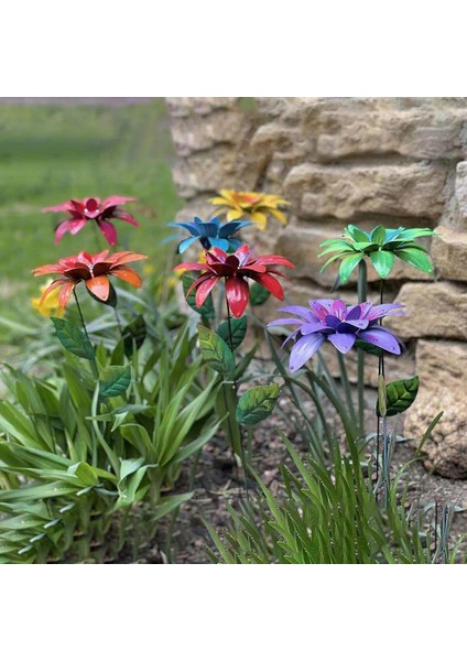 Sarı Stil Sinek Kuşu Besleyici Metal Daylily Çiçek Bahçesi Kazıklar Çiçek Bahçesi Kazık Dekorasyon Açık Mangeoire Oiseaux Exterieur (Yurt Dışından) modelleri