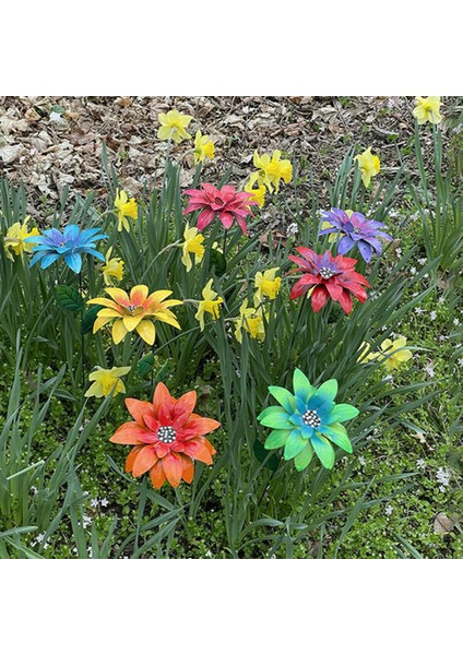 Sarı Stil Sinek Kuşu Besleyici Metal Daylily Çiçek Bahçesi Kazıklar Çiçek Bahçesi Kazık Dekorasyon Açık Mangeoire Oiseaux Exterieur (Yurt Dışından) fırsatları