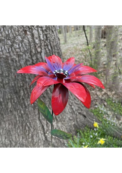 Sarı Stil Sinek Kuşu Besleyici Metal Daylily Çiçek Bahçesi Kazıklar Çiçek Bahçesi Kazık Dekorasyon Açık Mangeoire Oiseaux Exterieur (Yurt Dışından) indirimleri