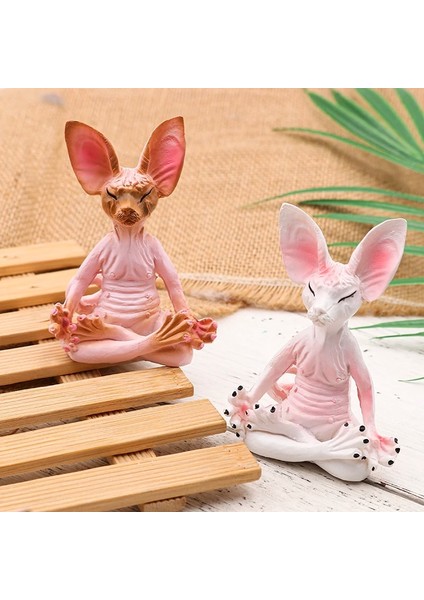 F Stili 8cm Meditasyon Kedisi Kaprisli Buda Sphynx Kedi Heykelcik Meditasyon Yoga Mutlu Kedi Duvar Süsü Heykeller Açık Bahçe Heykelleri Figürler Déco Jardin (Yurt Dışından)