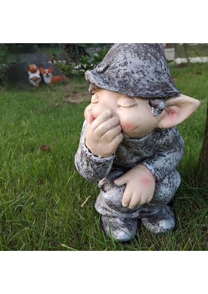 L Tarzı Gerçekçi Pratik Reçine El Sanatları Ekran Kalıp Simülasyon Komik Gnome Minyatür Cüce Heykelcik Heykeli Gard Için Bahçe Dekor (Yurt Dışından)