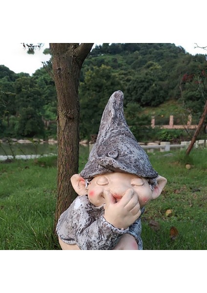L Tarzı Gerçekçi Pratik Reçine El Sanatları Ekran Kalıp Simülasyon Komik Gnome Minyatür Cüce Heykelcik Heykeli Gard Için Bahçe Dekor (Yurt Dışından)