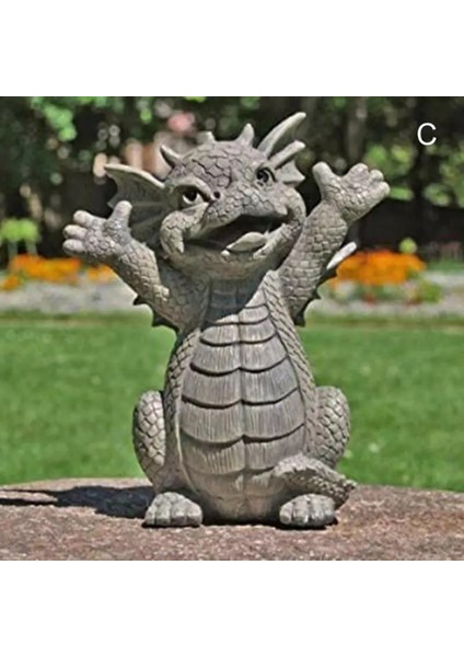 01 Bir Stil Bahçe Ejderha Meditasyon Bahçe Heykeli Toplama Reçine Süsleme Dinozor Şekli Meditasyon Heykel Açık Yard Dekorasyon (Yurt Dışından)