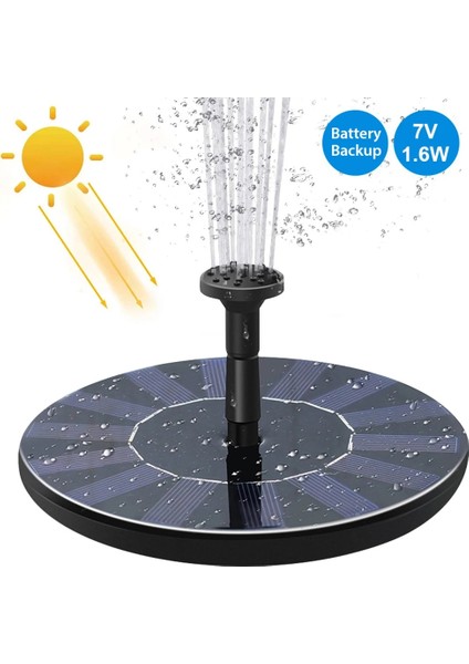 7V 1.6W 160MM Tarzı 4 Nozullar Mini Güneş Enerjisi Su Çeşmesi Pompası Kuş Banyosu Çeşmesi Serbest Daimi Güneş Paneli Kiti Su Yüzen Bahçe Dekoru (Yurt Dışından)