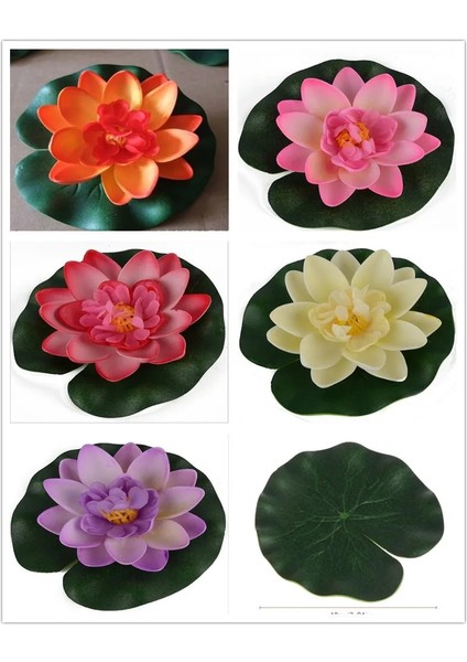 17CM Tarzı Yapay Lotus Nilüfer Yüzen Çiçek Göleti Tank Bitki Süsleme 10CM Ev Bahçe Göleti Dekorasyonu (Yurt Dışından)