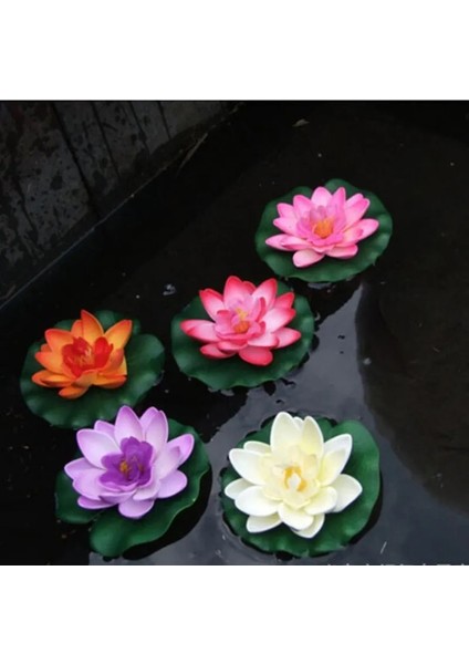 17CM Tarzı Yapay Lotus Nilüfer Yüzen Çiçek Göleti Tank Bitki Süsleme 10CM Ev Bahçe Göleti Dekorasyonu (Yurt Dışından)