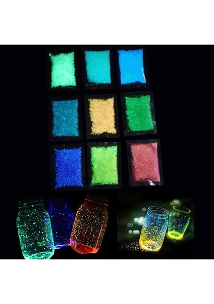 Y09 Stili 30 Gram Aydınlık Kum Renkli Glow Karanlık Glow Kum Akvaryumları Balık Tankı Dekorasyonu Dıy Yıldızlı Dileğiyle Şişe Floresan Parti Dekoru (Yurt Dışından)