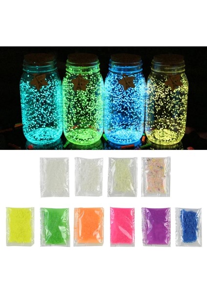 Y09 Stili 30 Gram Aydınlık Kum Renkli Glow Karanlık Glow Kum Akvaryumları Balık Tankı Dekorasyonu Dıy Yıldızlı Dileğiyle Şişe Floresan Parti Dekoru (Yurt Dışından)