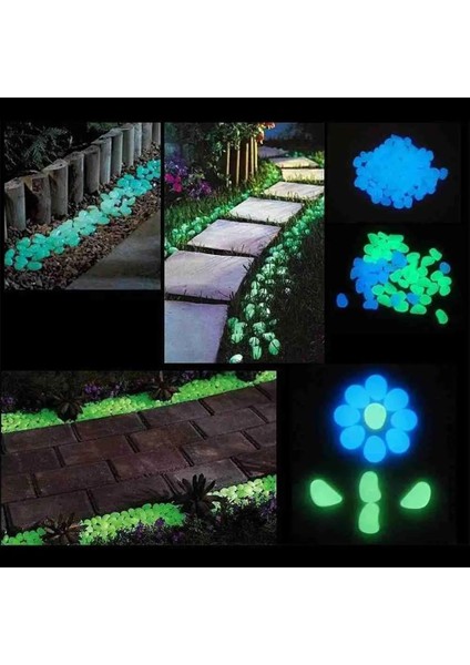Beyaz Stil 300 Adet Adet Karanlıkta Glow Bahçe Çakıllar Parlayan Taşlar Yürüyüş Yolları Için Kayalar Bahçe Yolu Veranda Çim Yard Dekor Aydınlık Taşlar (Yurt Dışından)
