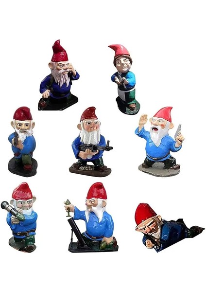 Stil 7 Stili Bahçe Gnome Süsleme Komik Heykel Dekor Karikatür Savaş Cüce Heykel Kapalı Açık Ev Yaratıcı Hediye Bahçe Heykeli (Yurt Dışından) fırsatları