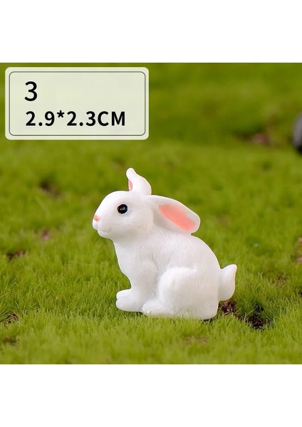 No.3 Tarzı Sevimli Tavşan Minyatür Tavşan Reçine El Sanatları Hediye Minik Dünya Dekorasyon Mini Dollhouse Oyuncak Dıy Mikro Peyzaj Peri Bahçe Aksesuarı (Yurt Dışından)